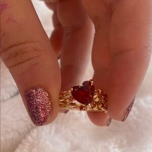 Red and gold heart ring